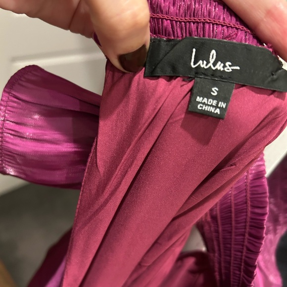 Lulu's Magenta Ruffle Mini Dress - Picture 4 of 8